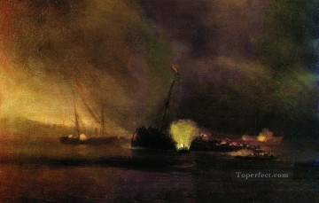 Ivan Konstantinovich Aivazovsky Painting - explosion of the three masted steamship in sulinIvan Aivazovsky